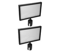 Uonlytech Lot de 2 Supports de Panneaux de Signalisation A4 en Acier Inoxydable Noir Cadre Horizontal Facile à Assembler pour Gestion de Files en Banques et Centres Commerciaux