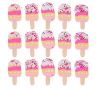 Uonlytech Lot de 20 cabochons en pâte polymère : breloques alimentaires kawaii, mini pendentifs en forme de glace, fournitures de bricolage pour scrapbooking, bijoux, épingles à cheveux, coques de