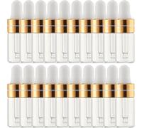 Uonlytech Lot de 20 Flacons Compte-gouttes Rechargeables 3ml en Verre Transparent Pipette en Plastique pour Huiles Essentielles, Parfum, Aromathérapie et Usage Voyage, Étanches et Portables