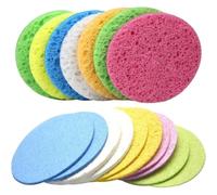 Uonlytech Lot de 25 Éponges Rondes en Cellulose pour Visage, Nettoyantes et Exfoliantes, Élimination de L'excès de Sébum, pour Peau Sensible et Rosacée Quotidien Couleur Aléatoire