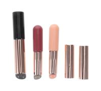 Uonlytech Lot de 3 Applicateurs à Poudre à Ongles en Silicone Souple, Pinceaux Nail Art Petits Formats, Couleurs Noir, Rose Pâle et Beige, Outils Professionnels pour Mélange et Dégradé