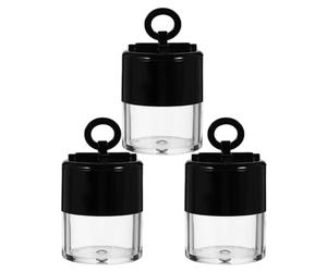 Uonlytech Lot de 3 Boîtes de Poudre Maquillage Rechargeables 10 G avec Houppette Noire Petit Récipient à Poudre Compacte Portable pour Voyage et Usage Quotidien Contenant Corps et Teint