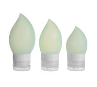 Uonlytech Lot de 3 Bouteilles de Voyage en Silicone Souple 38ml 60ml 89ml Vert Clair, Flacons Vides Réutilisables pour Shampoing, Lotion et Cosmétiques, Contenants Étanches et Faciles