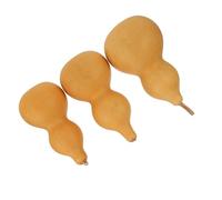 Uonlytech Lot de 3 Calebasses Décoratives Naturelles 9-12 CM sans Col Décoration Feng Shui Chinoise pour Bureau et Maison Mini-Gourdes Artisanales pour Décor de Table et Ambiance Festive