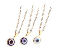 Uonlytech Lot De 3 Colliers Œil Bleu Turc En Métal Pendentif Le Mauvais Œil Pour Femme, Bijoux Amulette Protection, Chaîne Décorative Élégante, Accessoire Mode Quotidien