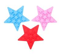 Uonlytech Lot de 3 Moules à Glaçons en Silicone Alimentaire Forme Étoile Bac à Glaçons Réutilisable Rouge Rose et Bleu Démoulage Facile pour Smoothies Gelées et Boissons Fraîches Usage