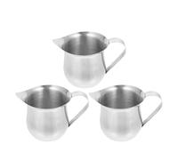 Uonlytech Lot de 3 Pichets en Acier Inoxydable - Jerrican à Lait 60 ml pour Cappuccino et Espresso