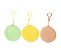 Uonlytech Lot De 3 Porte-Monnaie en Peluche Rond, Pochette pour Écouteurs Légère Et Compacte, Fermeture Éclair Sécurisée, Couleur Pastel, Accessoire Pratique pour Garçon Et Filles Et Voyage