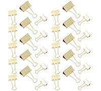 Uonlytech Lot de 30 Pinces à Papier Multifonctions Dorées en Alliage, Tailles 19mm 25mm 32mm, Accessoires de Bureau Pratiques pour Documents, École et Maison, Trombones Portables
