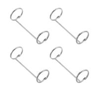 Uonlytech Lot de 4 Anneaux de Reliure Métalliques Robustes à 2 Trous, Diamètre 3 X 25 X 83 Mm, Argentés, Détachables pour Classeurs à Feuilles Mobiles, Accessoires DIY pour