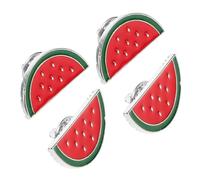 Uonlytech Lot de 4 Broches Pastèque en Métal Émaillé, Pins Fantaisie Colorés, Accessoires Mode Femme, Décorations Paquet et Vêtements Été, Design Dessin Animé Taille Moyenne