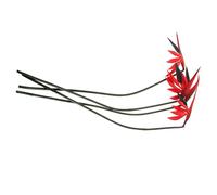 Uonlytech Lot de 4 Grandes Fleurs Artificielles Tropicales Strelitzia Rouges Réalistes pour Décoration Intérieure et Mariage Tiges Longues pour Arrangement Floral Décoration de Fleur