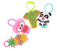 Uonlytech Lot de 4 Housses en Silicone pour Flacons de 30 Ml, Manchon de Bouteille à Main Motifs Animaux Cartoon, Étui de Transport Pratique pour Voyage et Camping, Accessoire de Beauté