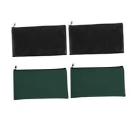 Uonlytech Lot De 4 Pochettes Pour Dépôt Bancaire En Cuir Pu Noir Et Vert Foncé, Grosse Capacité, Fermeture Éclair, Organiseur De Reçus Pratique Pour Usage Quotidien Et Professionnel