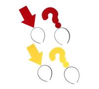 Uonlytech Lot de 4 Serrage-Têtes Amusants Flèche et Point D’Interrogation Couleurs Jaune et Rouge Accessoires Photo pour Fête Anniversaire Noël et Halloween Bandeaux Légers et