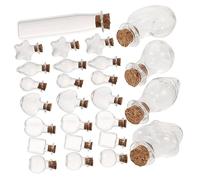 Uonlytech Lot De 48 Mini-Bouteilles En Verre Pour Souhaits Portables En Liège Sensorielles Pour Pour Pour Bébé Pour Invités Décoration De Miel Bouteille En