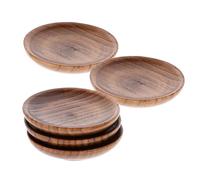 Uonlytech Lot de 5 Coupelles de Sauce à Trempette en Bois Petit Bol à Sauce Soja Rond 75 CM Vaisselle pour Condiments pour Restaurants Maisons et Apéritifs