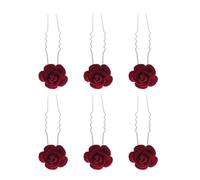 Uonlytech Lot de 6 Épingles à Cheveux Rétro de U, Accessoire Mariage Confortable et Antidérapant, Décoration Fleurie pour Femmes, Épingle Cheveux Vintage sans Sensation de Poids