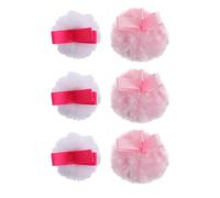 Uonlytech Lot de 6 Houppettes à Maquillage Visage, Poudre Douce et Moelleuse, Petit Format Rond, Matériau Confortable, Outil pour Fond de Teint, Blush et Correcteur, Usage Quotidien