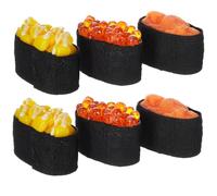 Uonlytech Lot De 6 Jouets à Sushi en Plastique, Modèle Alimentaire Simulé De Grosse Taille, Imitation Sushi Uni, Décoration Décorative pour Vitrine De Magasin Et Photographie