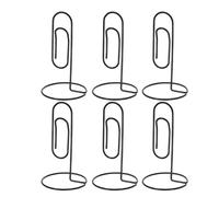 Uonlytech Lot de 6 Porte-mémos de Bureau Métal Noir 130 Mm avec Base, Clips Porte-cartes de Visite Multifonctions pour Notes, Photos et Fiches, Accessoire pour Organisation et Événements