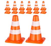 Uonlytech Lot de 60 cônes de signalisation Miniatures, Mini-Simulation de sécurité routière, Panneaux de stationnement, barrages Routiers, Petits Panneaux de signalisation, cônes de Football pour
