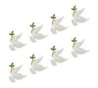 Uonlytech Lot de 8 Broches Oiseau de Paix Blanches en Alliage de Zinc, Légères et Compactes, Style Vintage Élégant pour Décoration de Vêtements Lors D'événements à Thème Paix