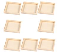 Uonlytech Lot de 8 Plateaux Carrés en Bois 12,3 X 12,3 Cm pour Puzzle 3D à 9 Cubes, Accessoires de Rangement et Tri pour Pièces de Puzzle, Plateau de Tri Portable pour Loisirs Créatifs