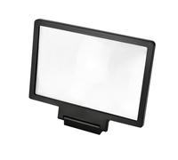 Uonlytech Loupe D'écran de Téléphone Portable Noire en Plastique Support Simple, Amplificateur D'écran pour Smartphones, pour Loisirs et Camping, Économie D'énergie