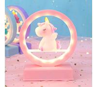 Uonlytech lumière de nuit led, boîte à musique licorne avec lumière led, lampe de table licorne pour cadeau de Noël anniversaire fille (1pcs, rose)