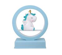 Uonlytech lumière de nuit led, boîte à musique licorne avec lumière led, lampe de table licorne pour cadeau de Noël anniversaire enfants filles (1pcs, bleu)