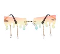 Uonlytech Lunettes de Soleil sans Monture de Goutte, Légères et Transparentes, Style Vintage pour Camping et Fêtes Disco, Accessoires Photo