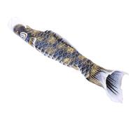 Uonlytech Manche à Air Décorative pour Jardin Japonerie 50 Cm en Polyester Noir, Drapeau Suspendu de Carpe Finition Dorée, Accessoire de Décoration Extérieure pour Terrasse et Cour