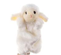 Uonlytech Marionnette à Main en Peluche Mouton Blanc Rembourrage Coton PP, Jouet Interactif Adorable pour Fête D'garçon et Filles et Moments D'histoire Couleur Aléatoire