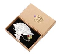 Uonlytech Marque-Page de Feuille Fleurs Séchées et Argentées Léger et Solide Boîte Présent Élégante pour Étudiants et Fournitures Scolaires Décoration de Livres Raffinée