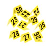 Uonlytech Marqueurs De Preuve Numérotés Triangulaires pour Scène De Crime en Acrylique Jaune, 5,5x6,3 Cm, Lot de 10 Pièces pour Décorations De Scène De Crime Et Jeux D’enquête