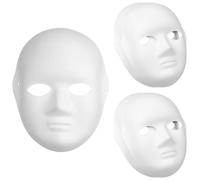 Uonlytech Masques en Papier Blanc Masque Lisse en Pulpe 5 Pièces pour Femmes pour Costume et Cosplay de Mascarade
