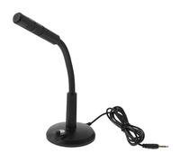 Uonlytech Microphone de Bureau Noir Léger Angle Réglable et Socle Stable en Plastique pour Chat en Direct et Réunion de Jeu sur Ordinateur