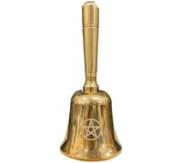 Uonlytech Mini Cloche d'Autel en Laiton Pentagramme Cloche de Contemplation Vintage à Main pour Rituel Wiccan Décoration d'Autel Compacte et Artisanale