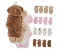 Uonlytech Mini Ours en Peluche 6 Cm pour L'artisanat, Figurines d'ours Miniatures Multicolores, Lots De 20 Pièces, Présents DIY, Décoration Baby Shower Et Accessoires Créatifs