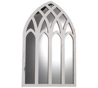 Uonlytech Miroir Mural Gothique 42x27 Cm en Bois Décoratif, Miroir de Fenêtre Cathédrale Arqué, Autocollant Mural Facile à Poser pour Maison, Bureau, Chambre et Entrée, Décoration Murale