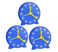 Uonlytech Modèles D'horloge Pédagogiques pour Garçon Et Filles 10 Cm, Outil d'apprentissage du Temps Aiguilles Mobiles, Couleurs Profond Bleu, Jouets Éducatifs pour École Primaire, Lot De 3 Pièces