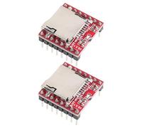 Uonlytech Module Lecteur Mp3 Programmable avec Carte Intégrée Rouge en Plastique Lot de 2 Pièces pour Projets Audio Créatifs et Usage Éducatif