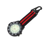 Uonlytech Montre à Clip Multifonction pour Alpinisme Et Randonnée, Bracelet en Nylon Rouge, Cadran Numérique Léger, Montre Suspendue Pratique pour Randonneurs Et Amateurs D'activités en Plein Air