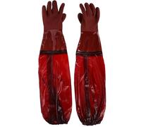Uonlytech Moufles Longs Imperméables en Caoutchouc Marron, Protection Étendue Résistante aux Perforations, pour Nettoyage et Manipulation D'eau Froide