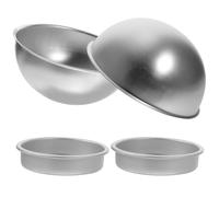 Uonlytech Moule à Gâteau Hémisphère 2 Ensembles 6 Pouces | Lot de Sets, Forme Demi-sphère Stable, Transfert Thermique Rapide, pour Puddings et Gâteaux Fondants
