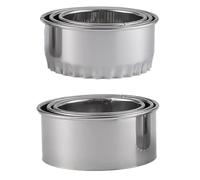 Uonlytech Moule à Raviolis en Acier Inoxydable 6 Pièces Coupe-pâte Tranchant et Design Rond pour Fabrication Facile de Wontons et Biscuits Cuisine
