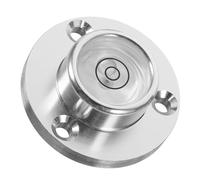 Uonlytech Niveau à Bulle Portable 34x20x12 Mm Flasque en Métal Argenté, Bulle Blanche Double Cercle, Outil de Mesure de Précision Multi-usage pour Camping-car et Nivellement D’équipements