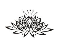 Uonlytech Noir Autocollant Wall Sticker Noir Accueil Autocollant Fleur Mur Décor Vinyle Sticker Mur Patch Lotus Stickers Muraux Lotus s Pvc Papier Peint