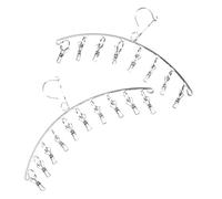 Uonlytech Organisateur Cintre à Chaussettes Et Porte-Chapeau 18 Pinces en Plastique Robuste pour Placard Rangement Vêtements Accessoires Maison Gain De Place